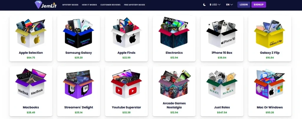Mystery Box site
